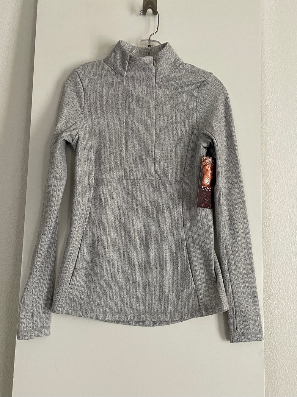 Kyodan Fleece Lined Sport Long Sleeve Zip Up Turtleneck Sweatshirt Top